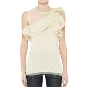 Valentino Mint Green New Ruffle Shoulder Night Out Top Size 2 (XS).